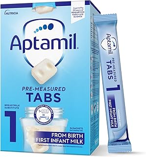 Aptamil 1 First Baby Milk Formula Pre-Measured Tabs, From Birth, 120 Tabs - 1 tab = 1 scoop (23g)