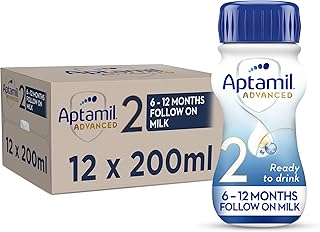 Aptamil Advanced 2 Follow On Baby Milk Ready to Use Liquid Formula, 6-12 Months, 200 ml (Pack of 12)