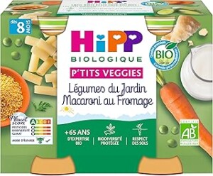 HiPP Lil' Veggies Garden Vegetables Macaroni and Cheese from 8 Months Organic 2 Pots