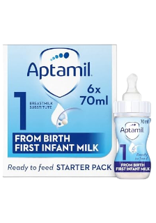 Aptamil 1 First Baby Milk Formula Starter Pack Ready to Feed – from Birth- 6×70 ml