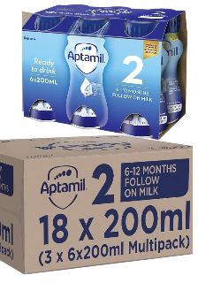 Aptamil 2 Follow On Baby Milk 200ml x 18