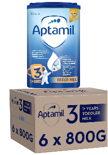 Aptamil 3 Toddler Baby Milk Powder Formula- 1-2 Years- 800g x 6