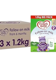 Cow & Gate 2 Follow On Baby Milk Powder Formula 3 x 1.2kg