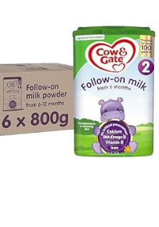 Cow & Gate 2 Follow On Baby Milk Powder Formula - 6 x 800g