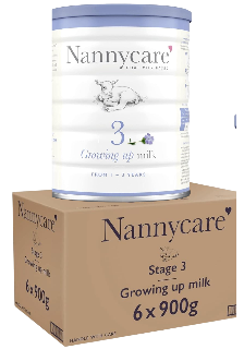 Nannycare Stage 3 Goat Milk Growing up Formula for 1-3 years, 900g x 6