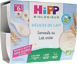 HiPP Delights of Semolina Milk with Vanilla from 6 Months Organic 4 Cups