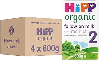 HiPP Organic 2 Follow on Baby Milk Powder Formula- From 6 Months- 800g (Pack of 4)