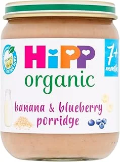 HiPP Organic Banana and Blueberry Porridge Baby Food Jar 7 Plus months 160g